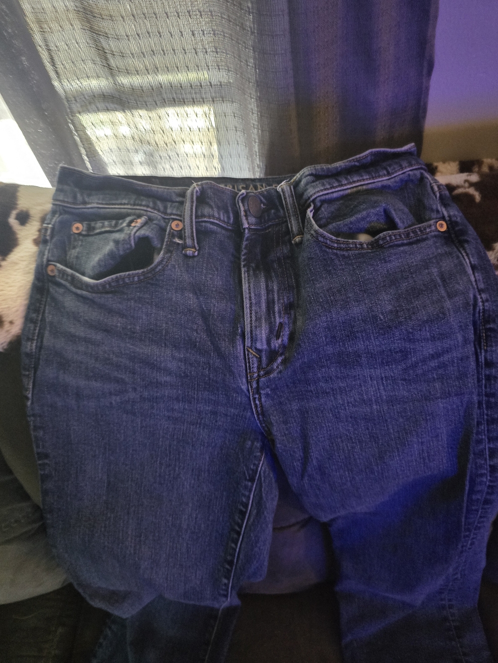 American Eagle Outfitters Blue Straight-Leg Jeans